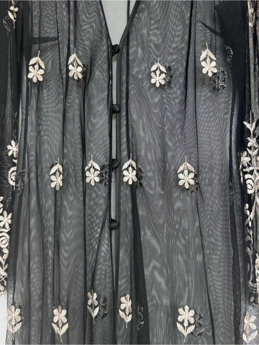 Vintage Sue Wong Embroidered Mesh Maxi Duster Small - Picture 3 of 9